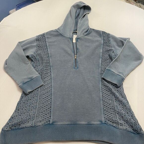 Soft Surroundings Viveca French Terry Tunic Sweatshirt Pullover Hoodie PL Large - Picture 1 of 7
